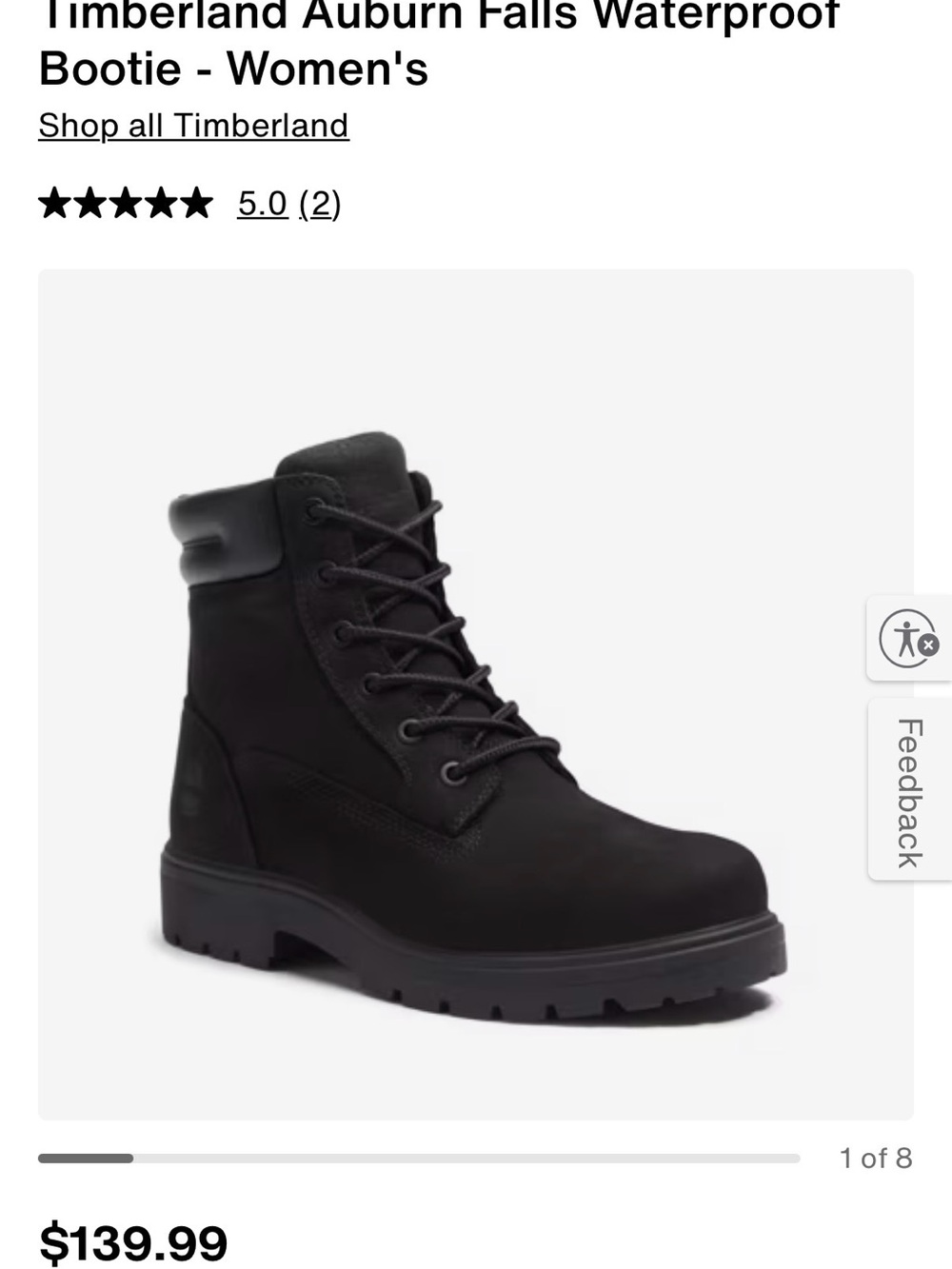 Timberland Men's Black Lace-Up Waterproof Work Boots